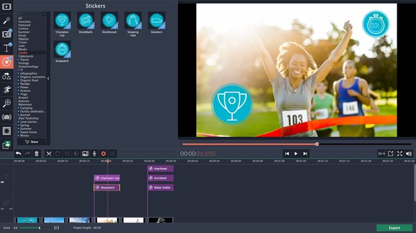 Movavi Video Editor Plus - Fitness Set screenshot 2