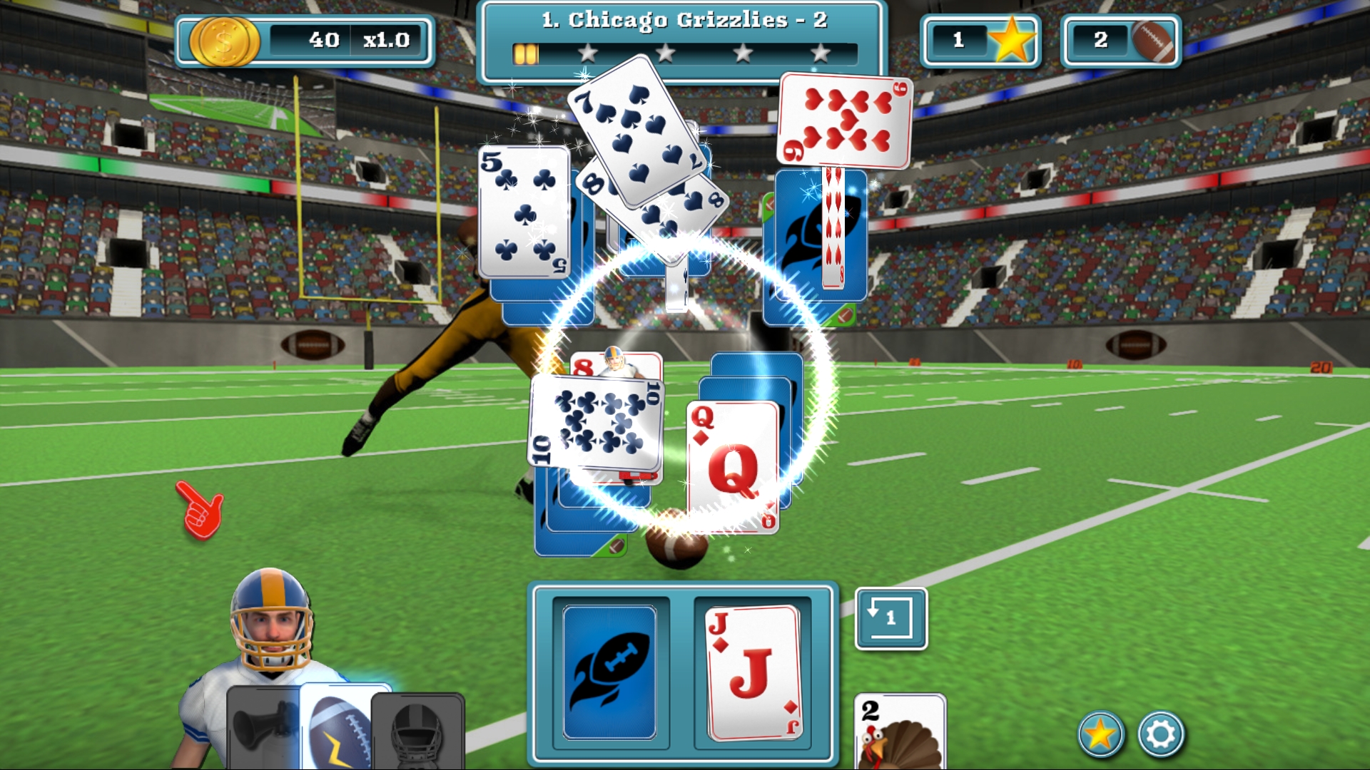 #3. Touch Down Football Solitaire (Steam) 来自: The Revills Games