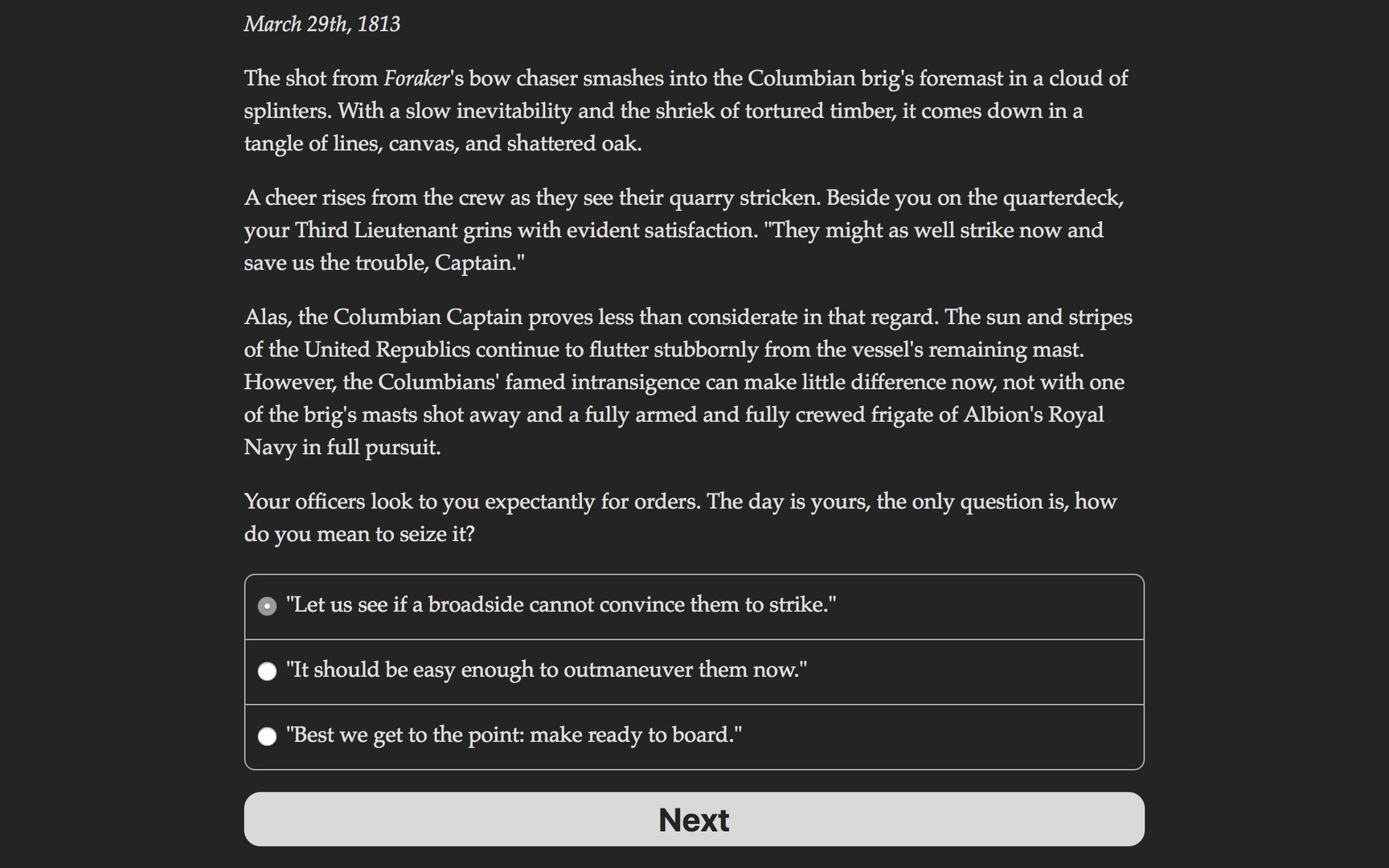 Choice of Broadsides: HMS Foraker screenshot #2