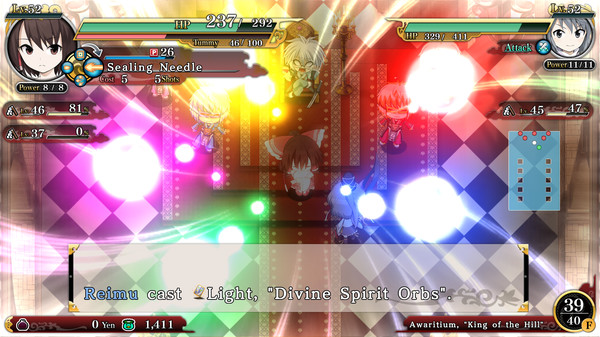 Screenshot z Touhou Genso Wanderer -Reloaded- ⁄ 不可思议的幻想乡TOD -RELOADED- ⁄ 不思議の幻想郷TOD -RELOADED-