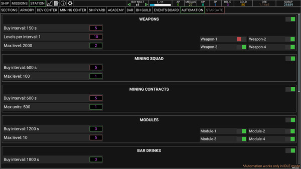Screenshot z Idle Space Raider