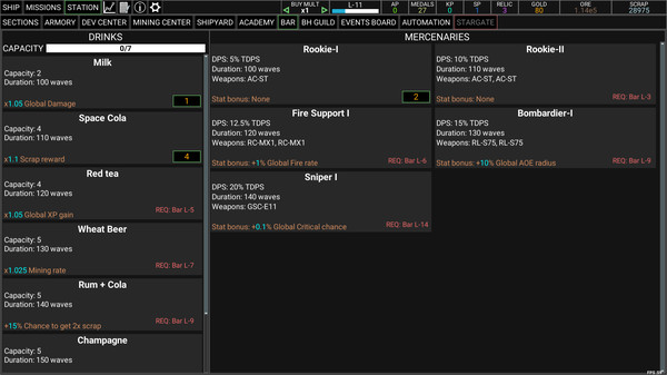 Screenshot z Idle Space Raider