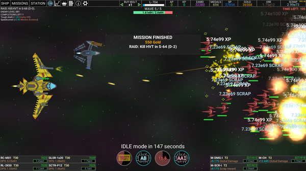 Screenshot z Idle Space Raider