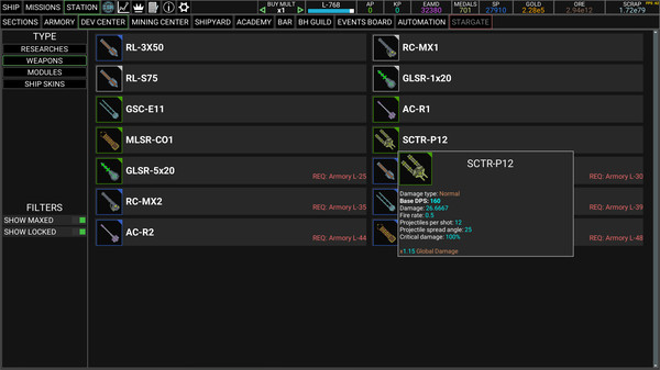 Screenshot z Idle Space Raider