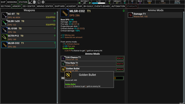 Screenshot z Idle Space Raider