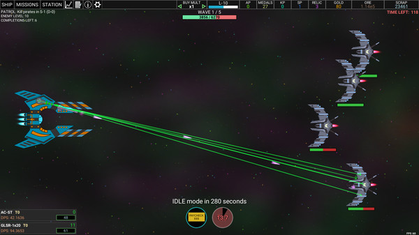 Screenshot z Idle Space Raider