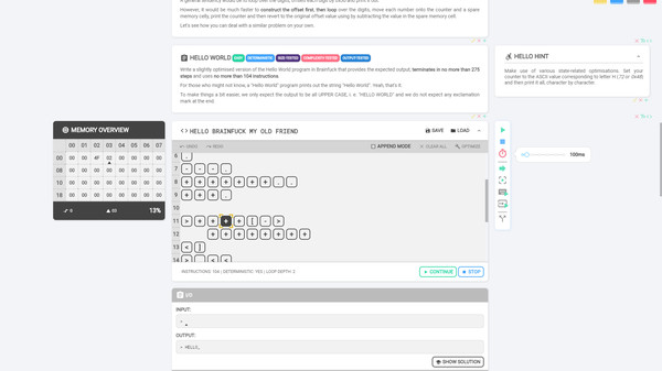 Screenshot z Brainf*ck