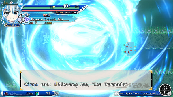 Player & Partner character "Cirno" (Touhou Genso Wanderer -Reloaded-)