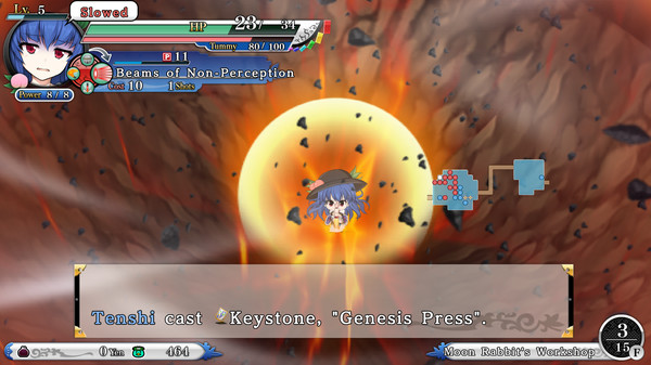 Player & Partner character "Tenshi Hinanawi" (Touhou Genso Wanderer -Reloaded-)