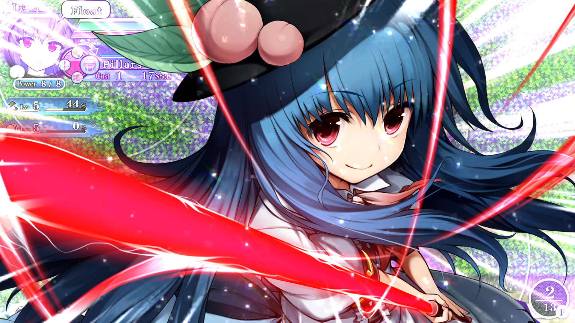 Player & Partner character "Tenshi Hinanawi" (Touhou Genso Wanderer -Reloaded-) Featured Screenshot #1