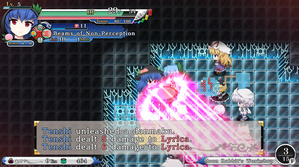 Player & Partner character "Tenshi Hinanawi" (Touhou Genso Wanderer -Reloaded-)