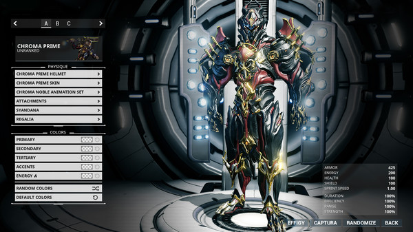 Warframe Chroma Prime Access: Accessories Pack