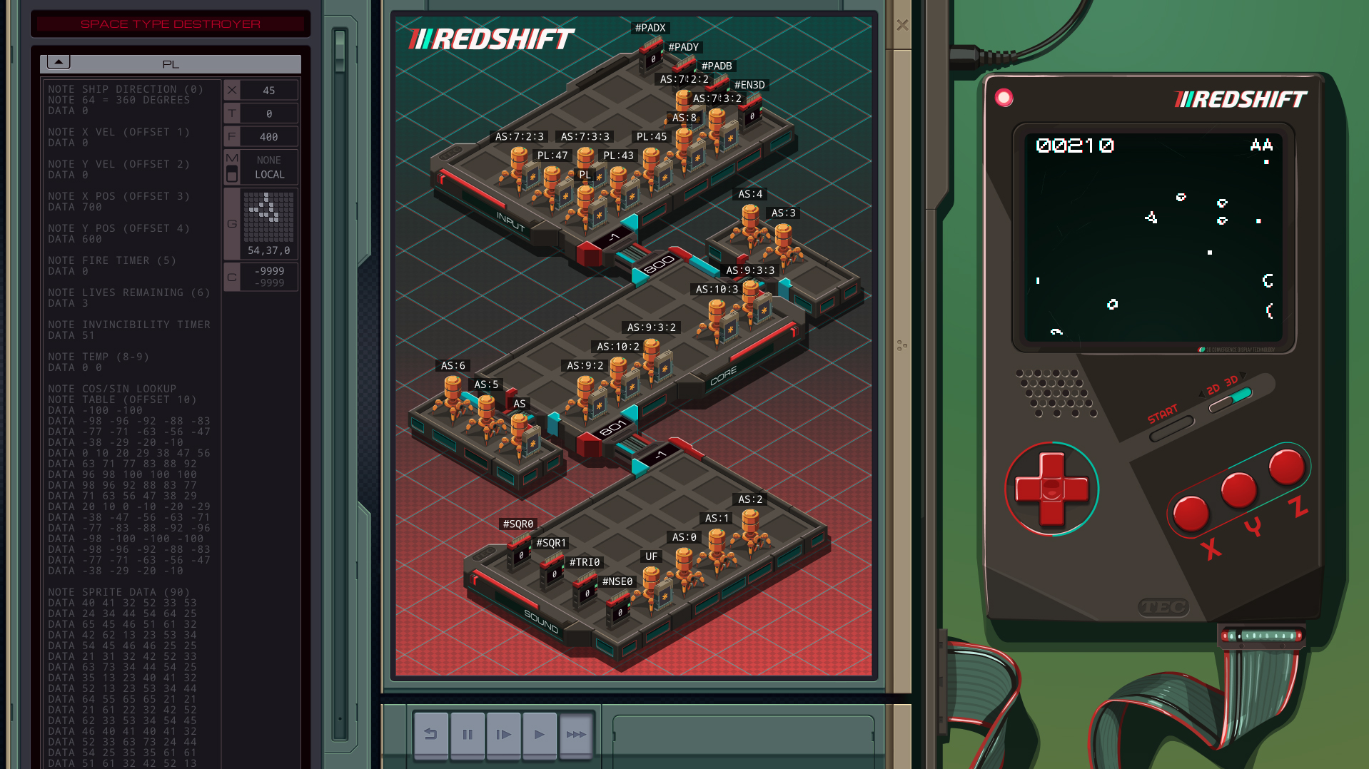 #1. EXAPUNKS: TEC Redshift Player (Steam) โดย: Zachtronics