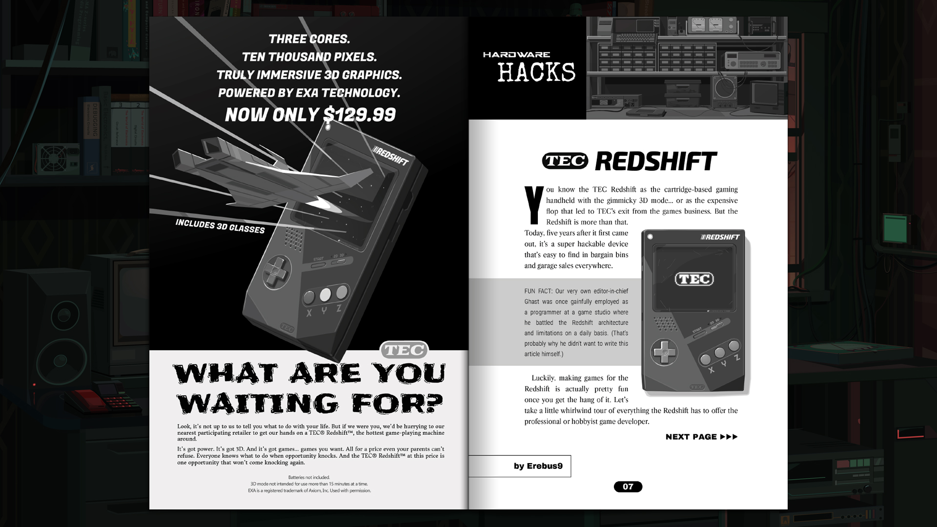 #4. EXAPUNKS: TEC Redshift Player (Steam) โดย: Zachtronics