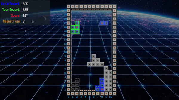 Screenshot of Tetros gameplay showing in-action mechanics