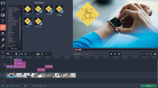 Movavi Video Editor 15 Plus Effects - Technology Set screenshot 4