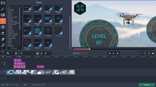 Movavi Video Editor 15 Plus Effects - Technology Set screenshot 2