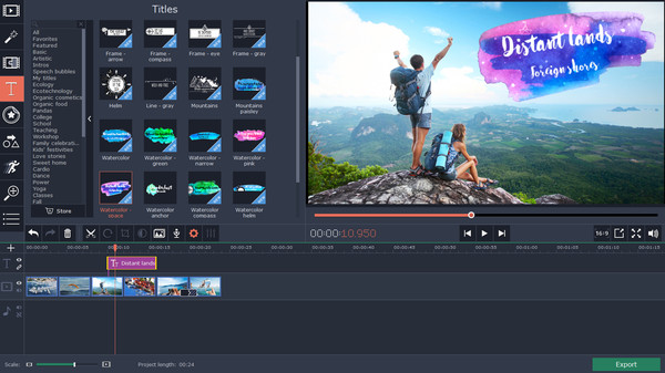 Movavi Video Editor 15 Plus Effects - Travel Set