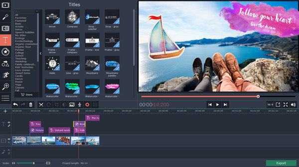 Movavi Video Editor 15 Plus Effects - Travel Set