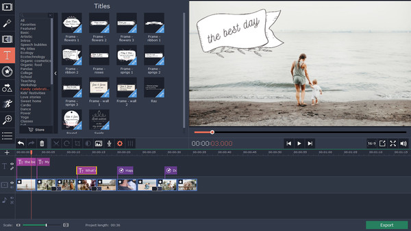 Movavi Video Editor 15 Plus Effects - Family Set
