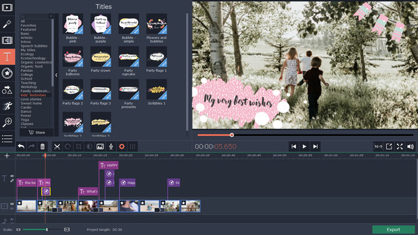 Movavi Video Editor 15 Plus Effects - Family Set