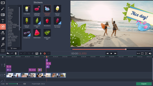 Movavi Video Editor 15 Plus Effects - Seasons Set