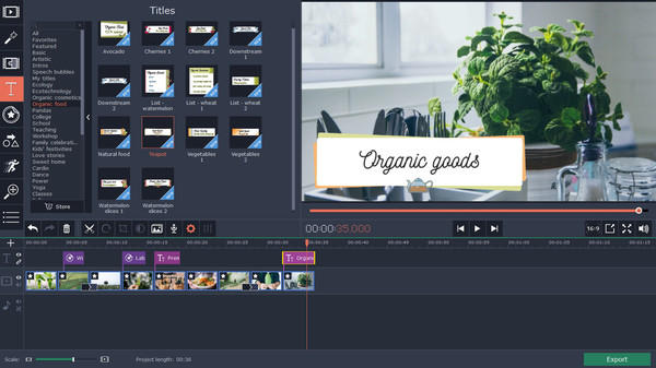 Movavi Video Editor 15 Plus Effects - Eco Set