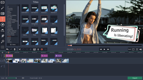 Movavi Video Editor 15 Plus Effects - Fitness Set