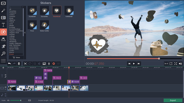 Movavi Video Editor 15 Plus Effects - Fitness Set