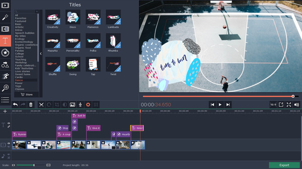 Movavi Video Editor 15 Plus Effects - Fitness Set