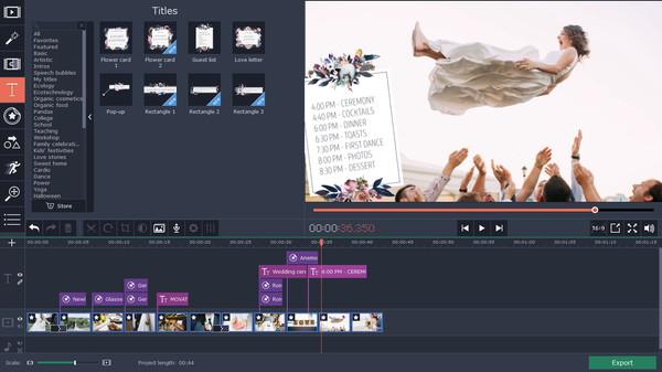 Movavi Video Editor 15 Plus Effects - Wedding Set