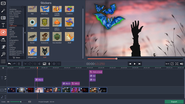 Movavi Video Editor 15 Plus Effects- Halloween Pack