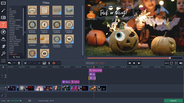 Movavi Video Editor 15 Plus Effects- Halloween Pack