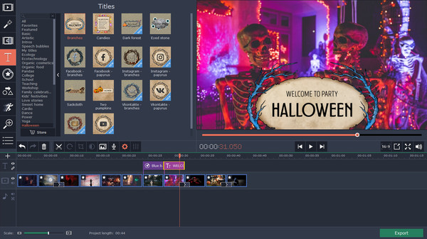 Movavi Video Editor 15 Plus Effects- Halloween Pack