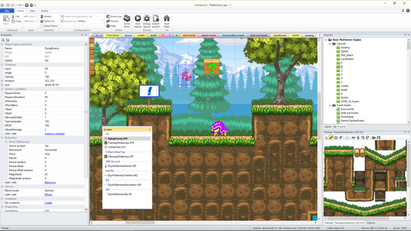Basic Platformer Game Engine For Construct 2 and 3