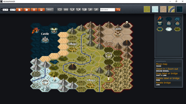 Screenshot z HEXMAPMAKER Screenshot z HEXMAPMAKER
