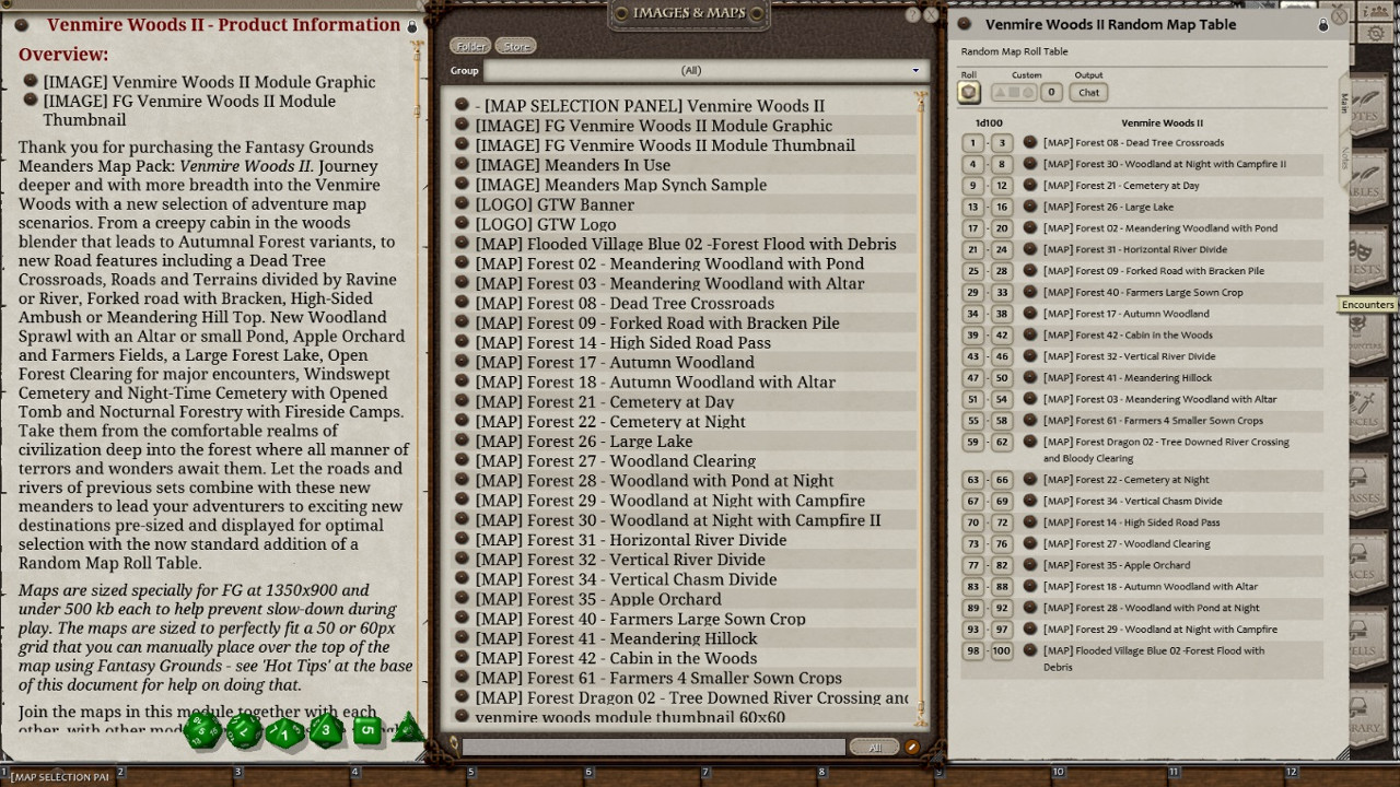 Fantasy Grounds - Meanders Map Pack: Venmire Woods II (Map Pack) Featured Screenshot #1
