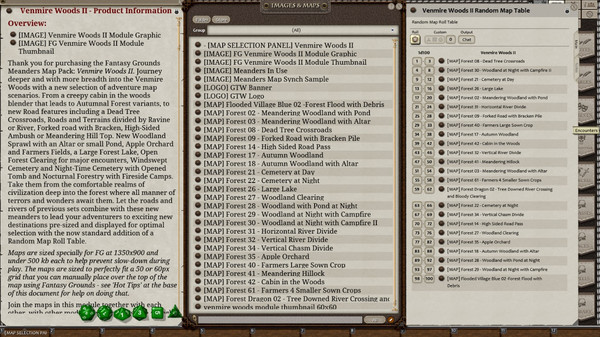 Fantasy Grounds - Meanders Map Pack: Venmire Woods II (Map Pack)