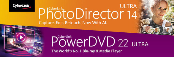 台数制限なし】 - CyberLink - PowerDVD 22 ULTRA + PowerDirector 21 ULTIMATE + PhotoDirector  14 ULTRA - ソフトウエア