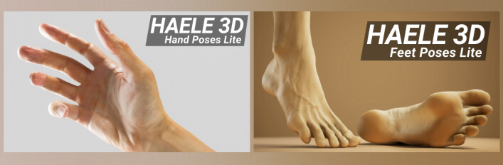 HAELE 3D - Hand & Feet Poser - Lite - Anatomy Drawing Reference Poses