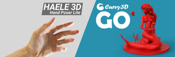 3D Art Tool Bundle: HAELE 3D - Hand Poser Lite & Curvy3D GO
