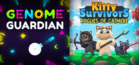 Survival Roguelikes: 🧬 Genome Guardian × Kitty Survivors: Rogues of Catmere 🐱‍👤 banner