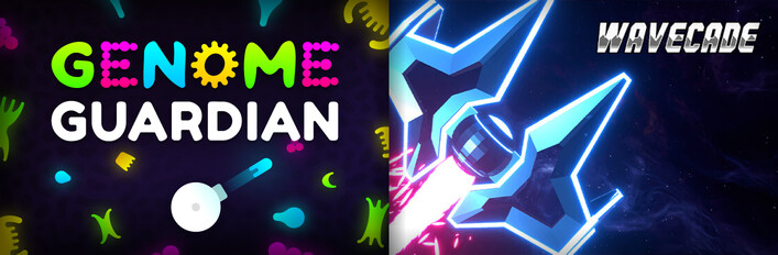 Neon Bullet Hell Shooters: 🧬 Genome Guardian × WAVECADE 👾