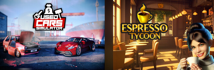 Used Cars Simulator and Espresso Tycoon