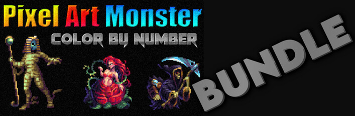 Pixel Art Monster - Color by Number Bundle