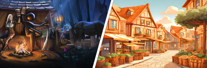 Old Market Simulator & Stickman Strikes: Conquer Fantasy World