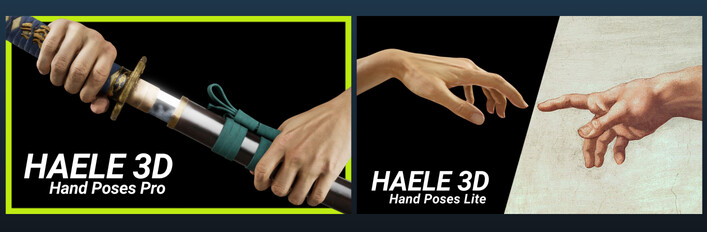 HAELE 3D - Hand Poses Lite -> Hand Poses Pro Upgrade