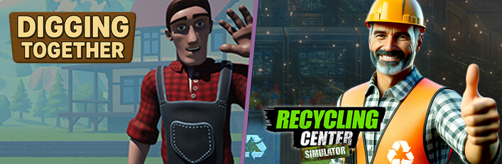 Digging in Recycling Center