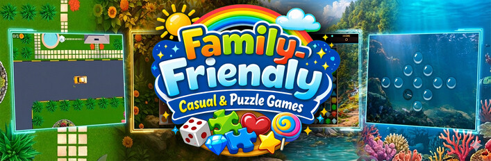 Family-Friendly Casual & Puzzle Games Bundle – Match, Slide, Shoot Bubbles & Park Cars