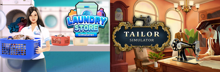 Tailor Simulator & Laundry Store Simulator Bundle